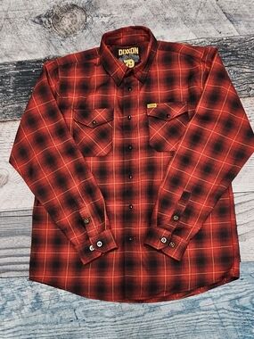Dixxon Flannel J&P Cycles Long Sleeve Black & Red Flannel Snap Men's Large